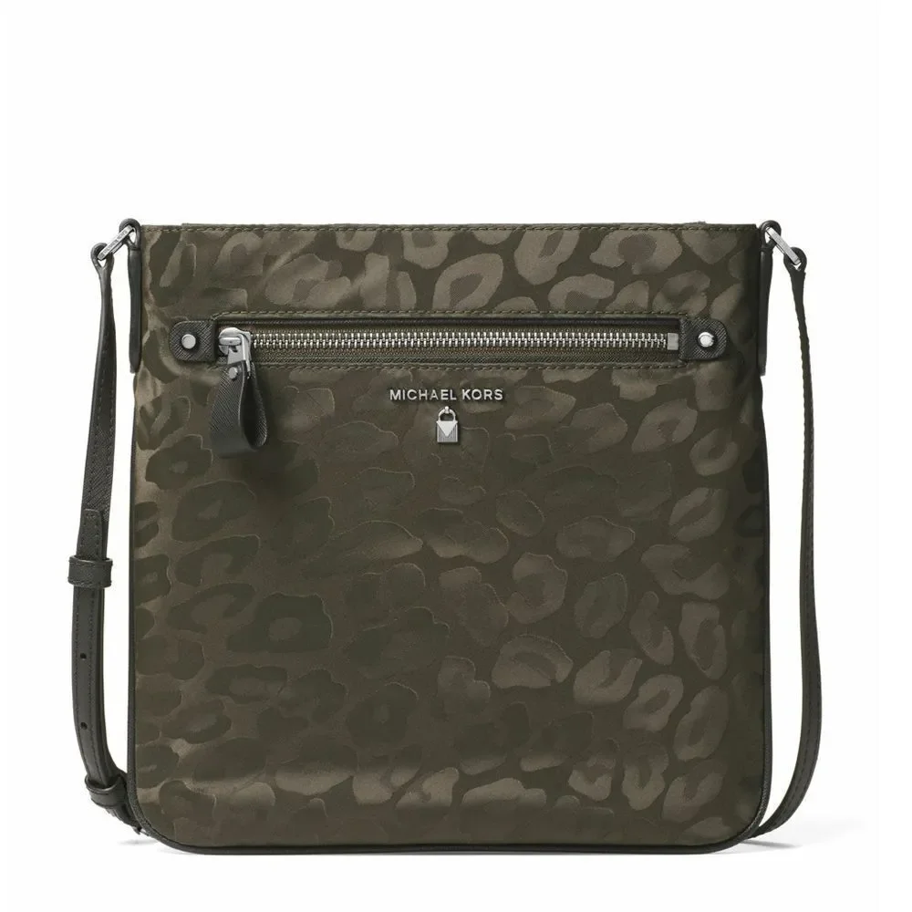 New! MICHAEL KORS Women's Kelsey Large Crossbody Bag Leather Strap Dark Olive